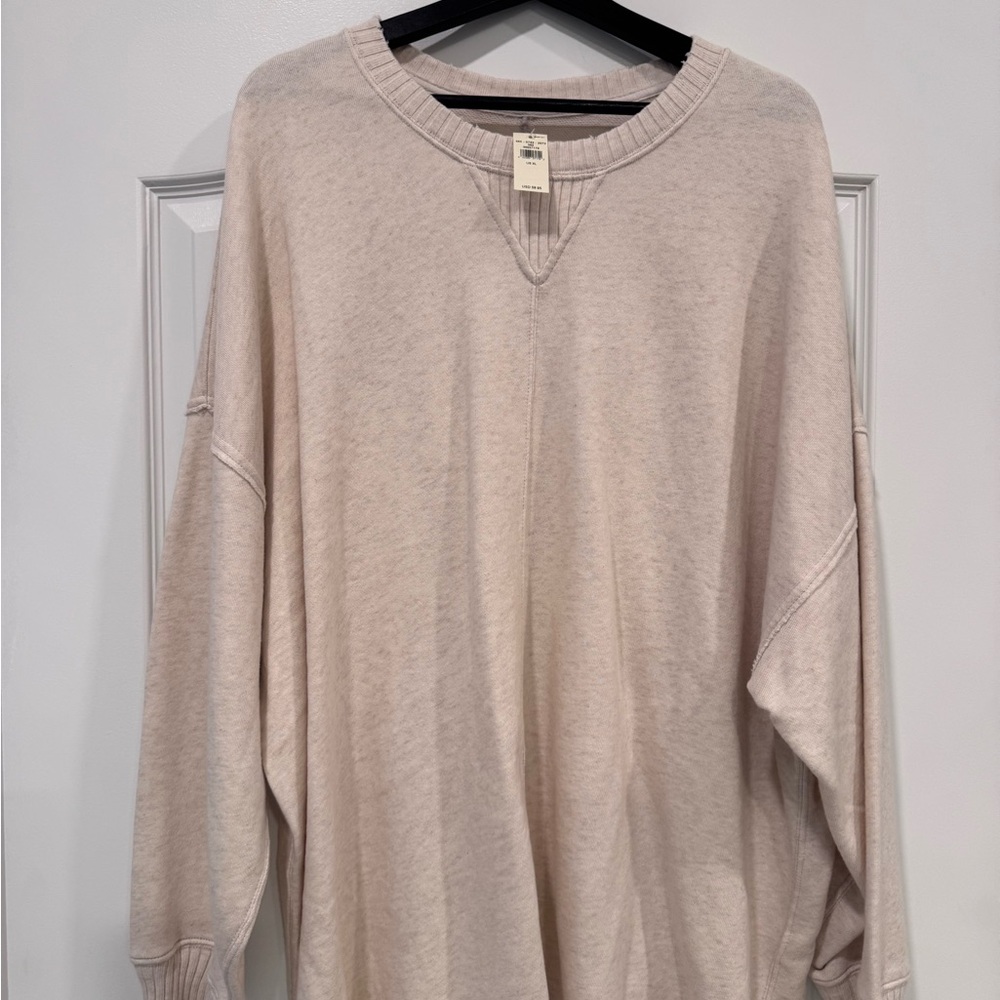 Aerie Big Chill Crew Sweatshirt Cream Size XL NWT